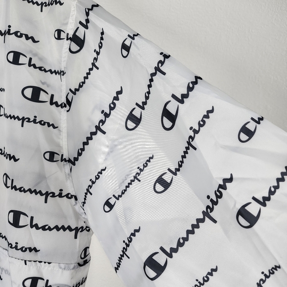 CHAMPION ALL-OVER PRINT HOODED WINDBREAKER JACKET - Picture 5 of 11